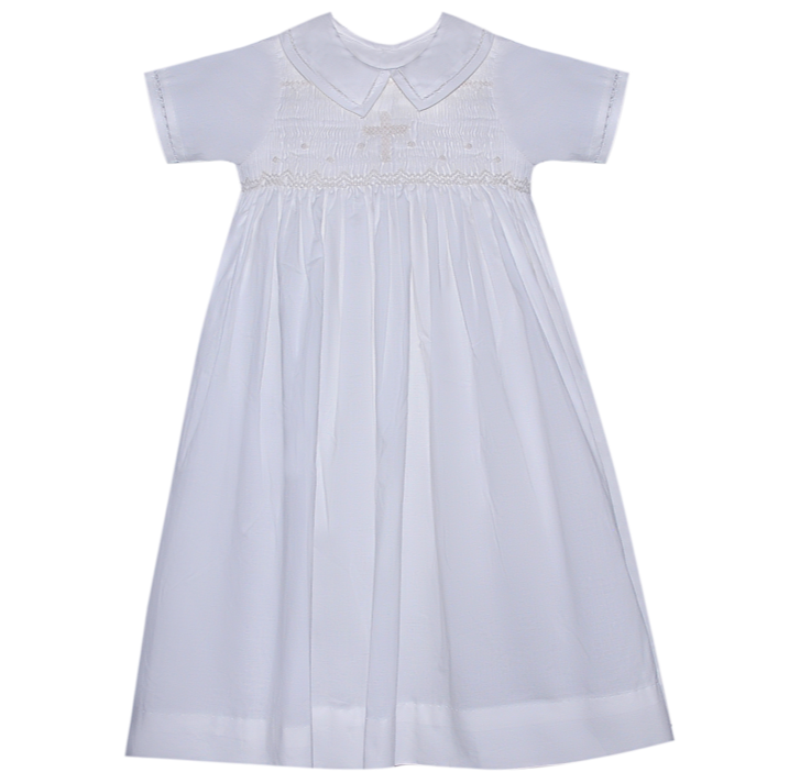 Smocked Baby Girl Christening Gown, Bonnet and Panty